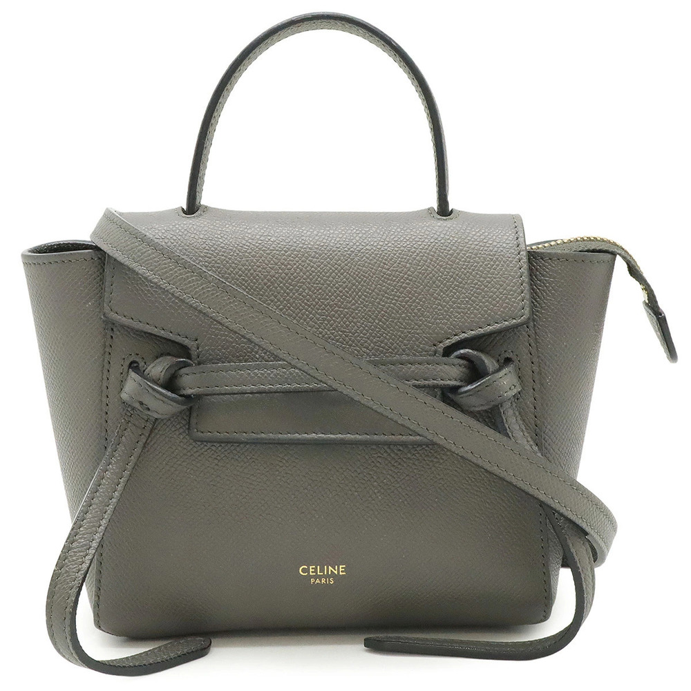 Celine Belt Bag Pico 2way Crossbody Leather Gray